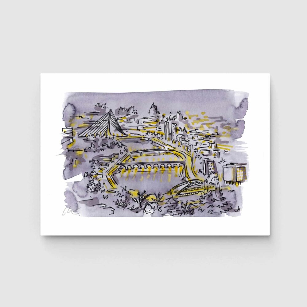 Ilustración de los puentes de Pontevedra